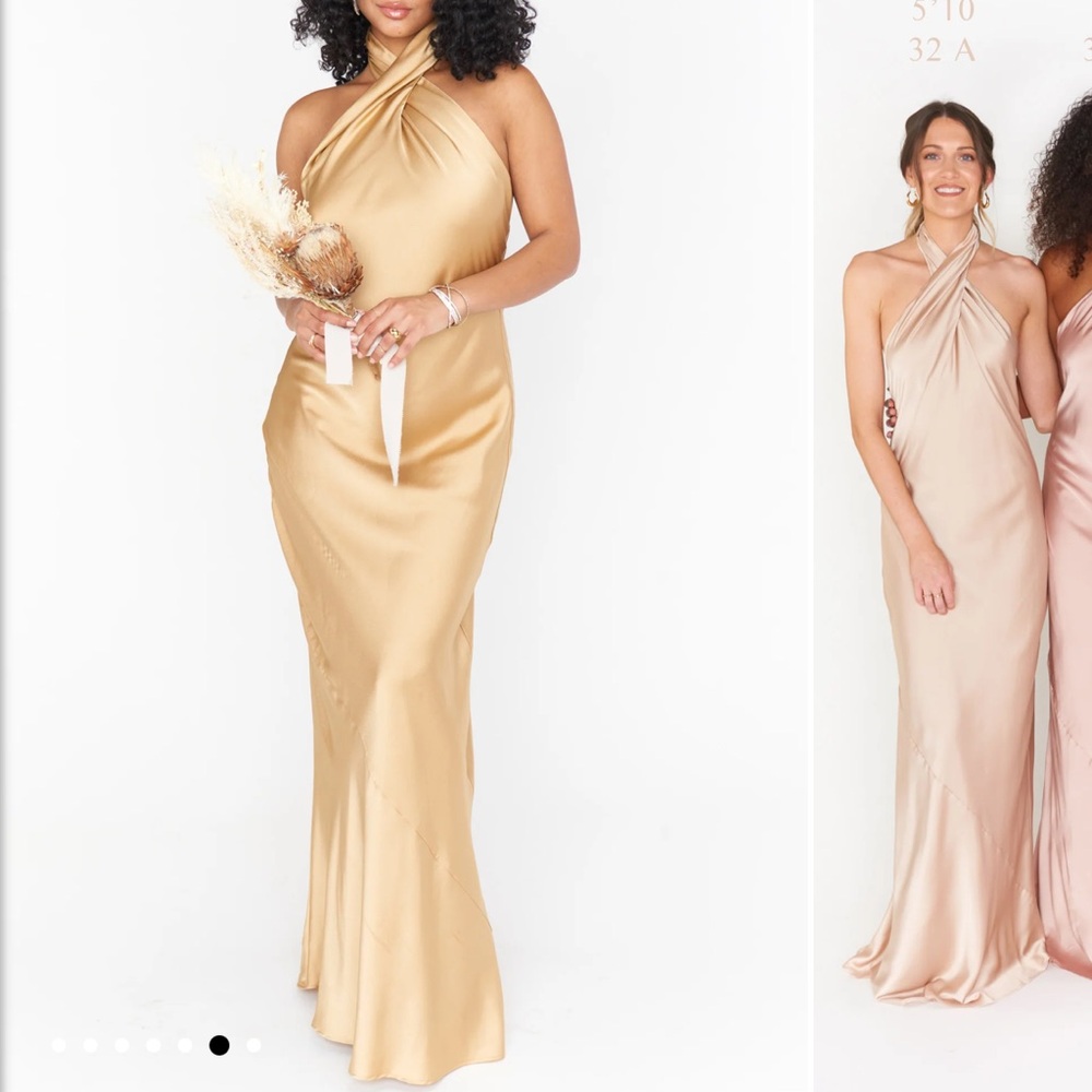 Show Me Your Mumu true Gold luxe satin Long Jasmine Silky Maxi Bridesmaid XL NWT
